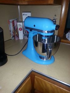 After, showing off my awesome mixer